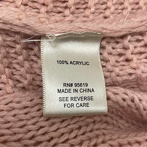 John Paul Richard 💘 Cowl Neck|Curved Hem|Dusty Pink|Block Knit Sweater|Sz 2X - Picture 9 of 10